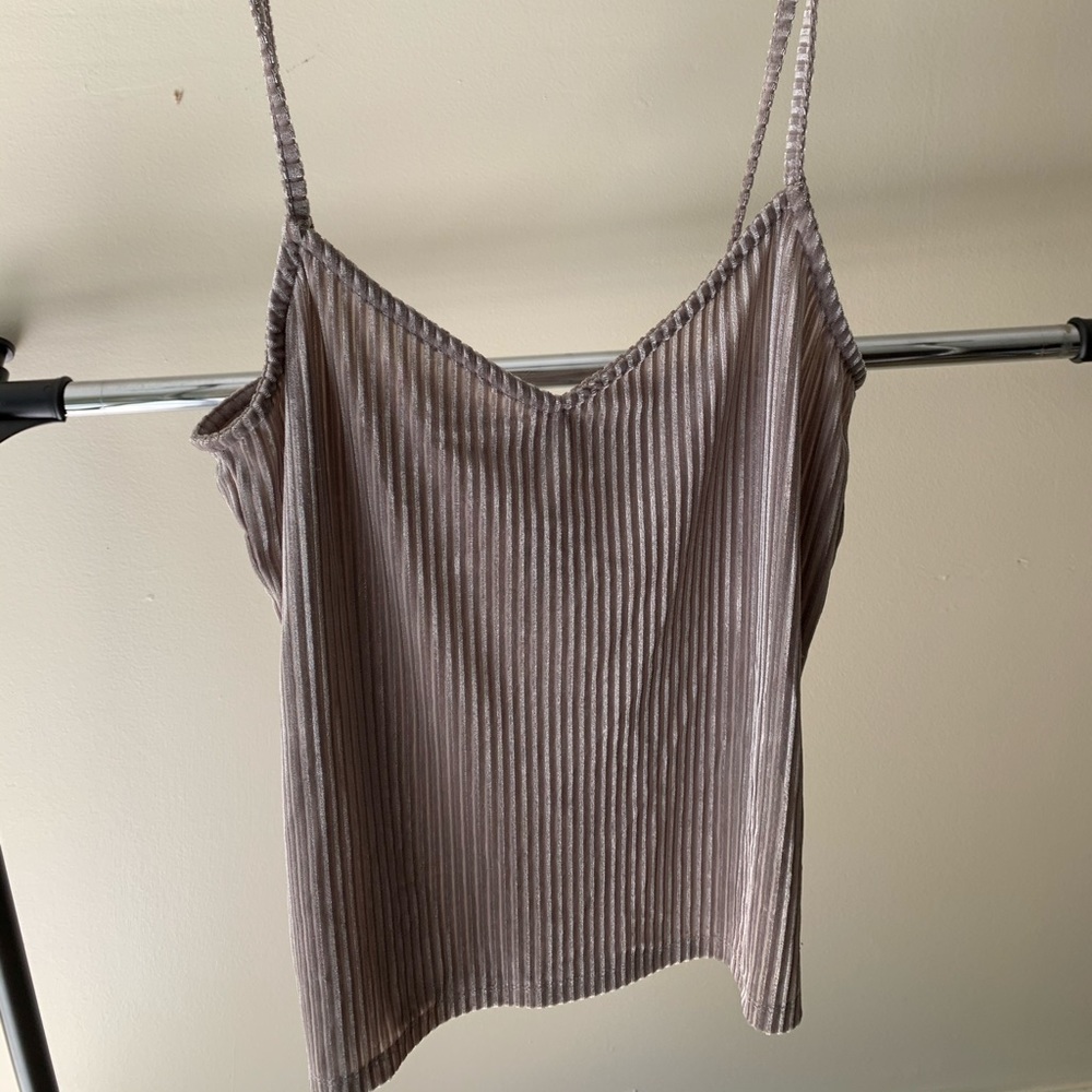 Grey velvet tank top